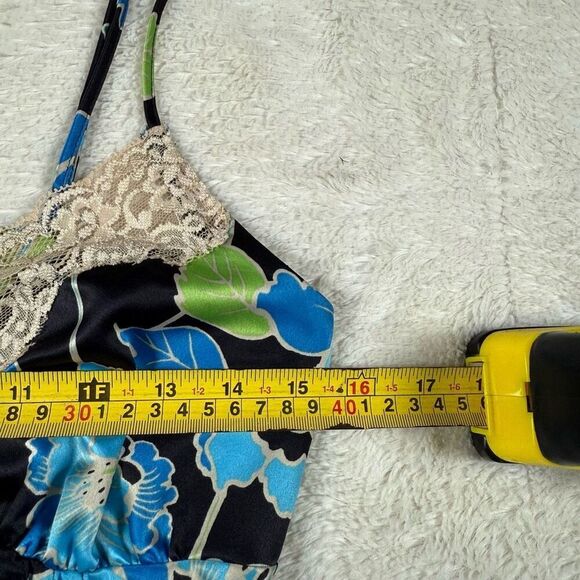 Vintage Mix It Women’s Blue Floral Tank Top Blouse - Picture 4 of 5